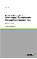 Schriftliche Planung für einen Unterrichtsbesuch im Fach Deutsch zu 