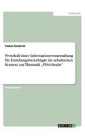 Protokoll einer Informationsveranstaltung für Erziehungsberechtigte im schulischen Kontext zur Thematik 