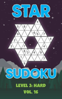 Star Sudoku Level 3: Hard Vol. 16: Play Star Sudoku Hoshi With Solutions Star Shape Grid Hard Level Volumes 1-40 Sudoku Variation Travel Friendly Paper Logic Games Japan