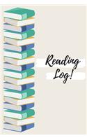 'STACK OF BOOKS' Children Reading Log, Book Recorder