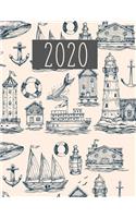 2020: Nautical 12 Months Planner January- December 2020 - To do list Journal Notebook Planners Appointment Notebook Weekly Monthly Calendar planner