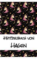 Kritzelbuch von Hagen: Kritzel- und Malbuch mit leeren Seiten für deinen personalisierten Vornamen