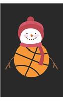 Christmas Notebook - Christmas Basketball Basketball Snowman Christmas Gift - Christmas Journal - Christmas Diary: Medium College-Ruled Journey Diary, 110 page, Lined, 6x9 (15.2 x 22.9 cm)