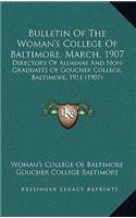 Bulletin Of The Woman's College Of Baltimore, March, 1907