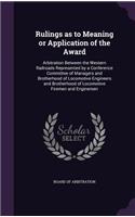 Rulings as to Meaning or Application of the Award