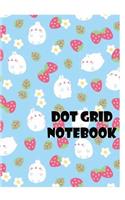 Dot Grid Notebook: Rabbit and strawberry: 110 Dot Grid pages, 7" x 10"