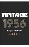 Retro Birthday - Vintage 1956 Notebook Original Parts Gift