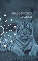 Password Logbook: Tiger Internet Password Keeper With Alphabetical Tabs - Pocket Size 5 x 8 inches (vol. 2)