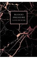 Blood Pressure Logbook: Black Marble Rose Gold Print Matte Softcover Keep Track of Blood Pressure - Monitor Your Blood Pressure and Stay Healthy - 6" x 9" - 101 Pages(1 Blood Pressure Logbooks)