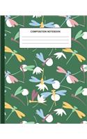 Composition Notebook Dragonfly: Gifts for Dragonfly Lovers - Lined Wide Ruled Paper - Writing Book for Kids or Adults Who Like Animals