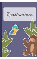 Konstantinos: Personalized Notebooks - Sketchbook for Kids with Name Tag - Drawing for Beginners with 110 Dot Grid Pages - 6x9 / A5 size Name Notebook - Perfect a