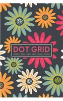Dot Grid Notebook - Journal- Libreta - Cahier - Taccuino - Notizbuch: 110 Dotted Pages of Bullets for Journaling, Note Taking or to Create Your Own Planner, Organizer or Diary: Pink Yellow & Green Flowers 068-7
