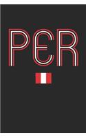 Vintage Peru Notebook - Peru Diary - Retro Peruvian Flag Journal - Peru Gifts