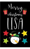 Merry Christmas Lisa: Cute Lined Notebook Journal Planner, Xmas Gifts For Kids Santa Claus