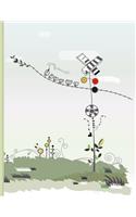Sketchbook: Floral doodle notebook - Journal for drawing sketching or doodling - blank pages with small floral element at the corner