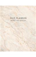 2019 Planner Weekly and Monthly: Large 52 Week Planner with To-Do List (Marble Cover Volume 4)