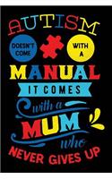 Autism Doesn't Come with a Manual It Comes with a Mum Who Never Gives Up