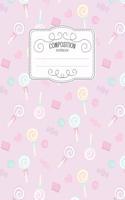 Composition Notebook: Kawaii College Ruled Narrow Line Comp Books for School - Cute Lollipop(25 Pastel Cute Journals for Students)