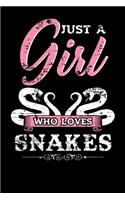 Just a Girl Who Loves Snakes: Journal, College Ruled Lined Paper, 120 Pages, 6 X 9