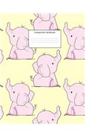 Composition Notebook: Pink Elephants: Wide Ruled: 100 Pages: 8.5 X 11