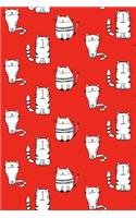 Bullet Journal Notebook for Cat Lovers Sketchy Cats Pattern 6: 112 Page Numbered Graph Style Grid Bullet Journal with Index Pages and Key Pages in Portable 6 X 9 Size.