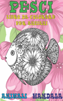 Libro da colorare per anziani - Mandala - Animali - Pesci