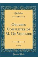 Oeuvres Completes de M. De Voltaire, Vol. 65 (Classic Reprint)