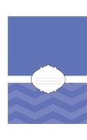 Girly Blue & White Chevron School Composition Lined Notebook