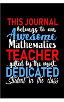 This Journal belongs to an Awesome Mathematics Teacher