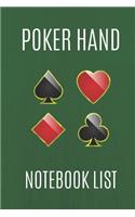 Poker Hand Notebook List