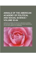 Annals of the American Academy of Political and Social Science (Volume 83-84): (English)