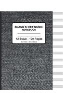 Blank Sheet Music Notebook - Faux Denim