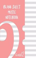 Blank Sheet Music Composition Manuscript Staff Paper Art Music CLASS 12 Notebook Rose Cover