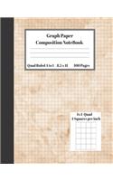 Graph Composition Notebook 4 Squares per inch 4x4 Quad Ruled 4 to 1 / 8.5 x 11 100 Pages: Cute Funny Brown Marble Gift Notepad / Grid Squared Paper Back To School Gift Notebook For Math Teens Science Adults Students Programmers note takin