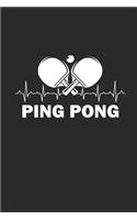 Ping Pong: Notebook Table Tennis Notizbuch kariert Tischtennis Planer PING PONG Journal 6x9