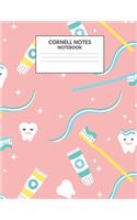 Cornell Notes Notebook: Cute Dentistry Lined Journal - Cornell Template Note taking Study Method for Medical Students - Nurse, Dental Assistant, Medical Billing & Coding - 