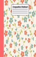 Composition Notebook: Floral Wide Ruled Notebook Lined School Journal - 100 Pages - 8.5x11 - Children Kids Girls Teens Women - Subject ... floral (Wide Ruled School Compo