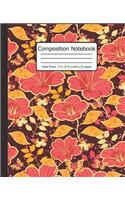 Composition Notebook: Floral: Composition Journal Wide Ruled: 110 Pages Book for Kids Teens School Students And Teachers as a gift