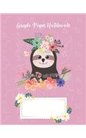 Sloth Journal Graph Paper Notebook: Sloth Math Notebook for Kids (School)