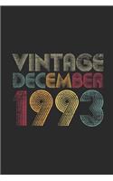 Vintage December 1993: Blank Lined Notebook / Journal (6 X 9 -120 Pages) - Happy Birthday 26th Gift Idea