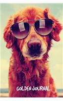 Golden Journal: 6 x 9 inch dog notebook, blank diary, Golden Retriever, 200 pages