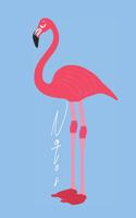 Notes: Journal with Print College Lined with Flamingo on Front and Back Cover