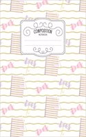 Composition Notebook: Kawaii College Ruled Narrow Line Comp Books for School - Planner Stripes