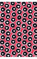 Bullet Journal Notebook Hearts in Circles Pattern 3