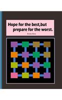 Hope for the best, but prepare for the worst.