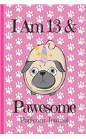 Pugicorn Journal I Am 13 & Pawesome