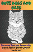 Cute Dogs and Cats - Coloring Book for Grown-Ups - Miniature Schnauzers, Cornish Rex, American Staffordshire Terriers, Donskoy or Don Sphynx, Pumi, and more