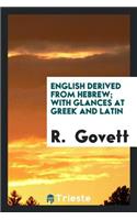English Derived from Hebrew