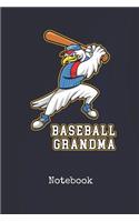Notebook: Baseball Grandma Freedom Blank Writing Journal Patriotic Stars & Stripes Red White & Blue Cover with College Ruled Lined Paper Daily Diaries for Jou