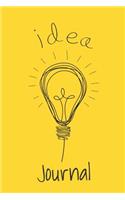 Idea Journal: Yellow Light bulb Journal Notebook 6x9